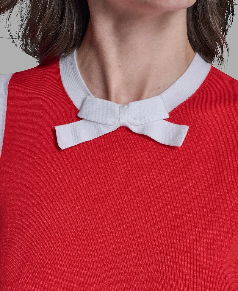 Karl Lagerfeld Paris Women's Bow-Tie Sleeveless Sweater