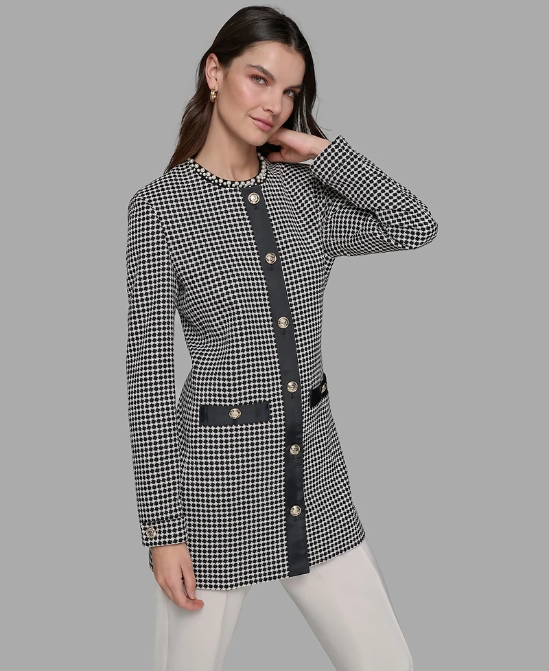 Karl Lagerfeld Paris Women's Front Button Jacket