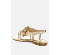 Opazie Metallic Pearl Embellished Flats