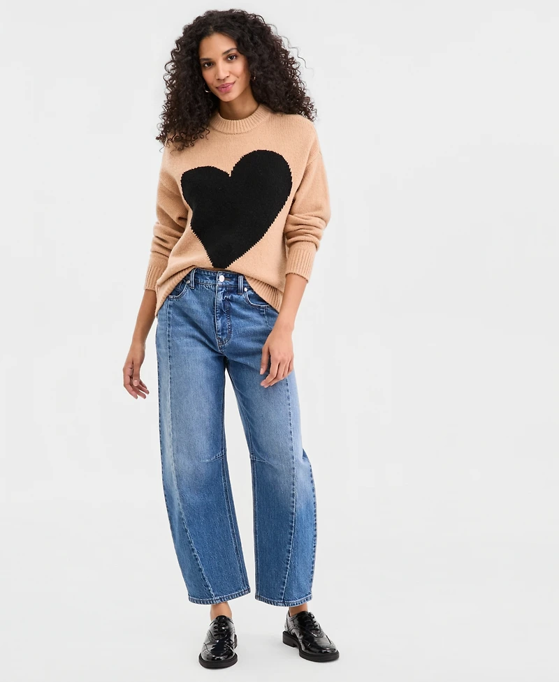 On 34th Women's Crewneck Heart Sweater, Macy's Exclusive