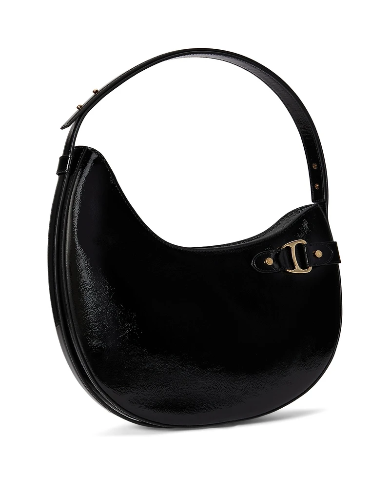 Lauren Ralph Crinkle Patent Leather Tasha Shoulder Bag