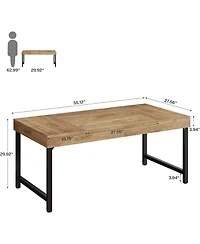 Tribesigns 55" Industrial Executive Desk, Rustic Simple Computer Laptop Desk, Study Writing Table Business Workstation