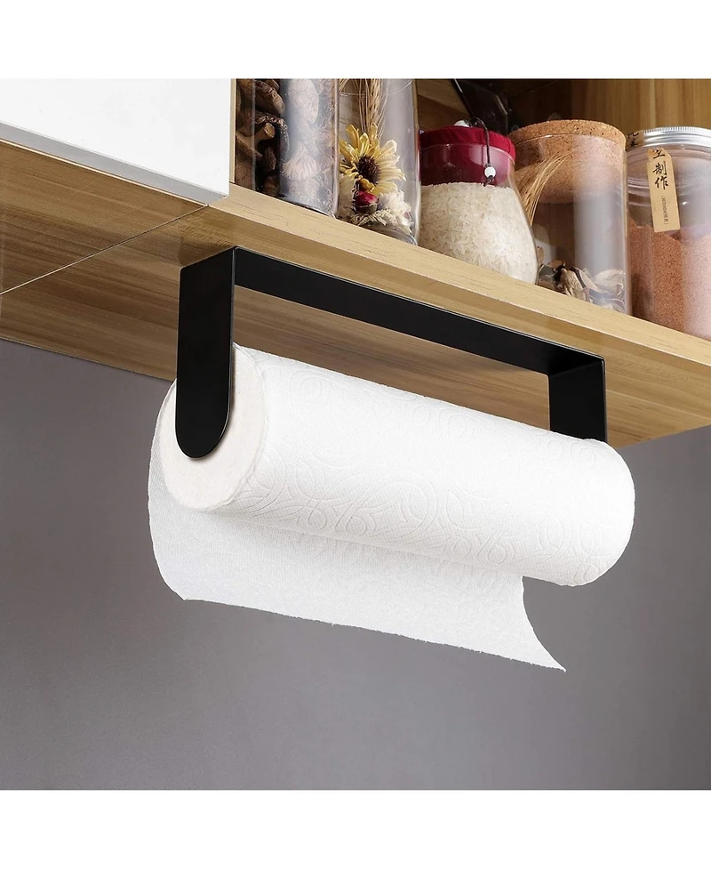 Yigii Self-Adhesive Stainless Steel Under-Cabinet Paper Towel Holder Rack