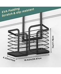 Hair Dryer Holder Hair Tool Organizer 3-in-1 Blow Dryer Holder Adjustable Height, Bathroom Organizer Wall Mounted/Cabinet Door for Flat/Curling Irons