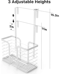 Hair Dryer Holder Adjustable Height - Hair Tool Organizer White Bathroom Organizer Hot Styling Tools Storage for Hair Dryer, Flat Iron, Curling Iron