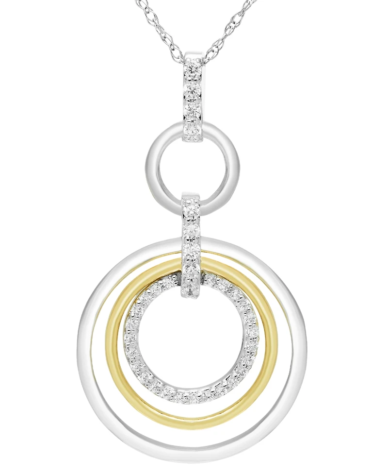 Macy's Diamond Necklace (1/6 ct. t.w.) in 14K White and Yellow Gold