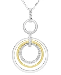 Macy's Diamond Necklace (1/6 ct. t.w.) in 14K White and Yellow Gold