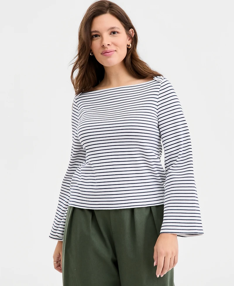 On 34th Women's Knit Long-Sleeve Boat-Neck Top, Macy's Exclusive