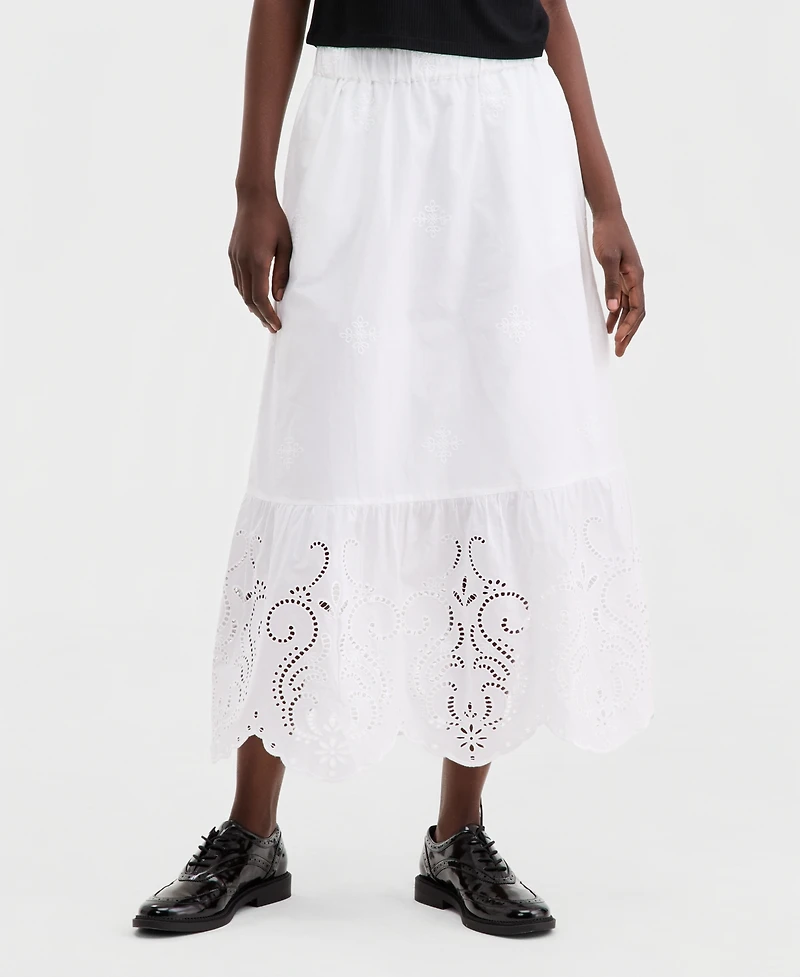On 34th Women's Cutwork Embroidered Midi Skirt, Macy's Exclusive