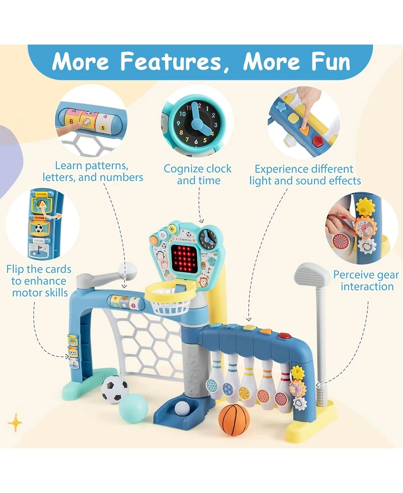 Sugift / 5-in-1 design, adjustable basketball hoop, suitable for 18+ months boys and girls / Toddler Sports Toy