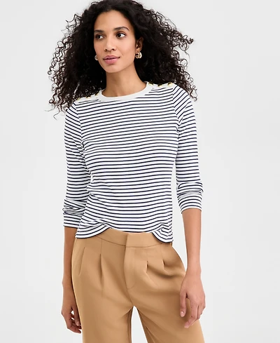 On 34th Women's Knit Long-Sleeve Button-Shoulder Top, Macy's Exclusive