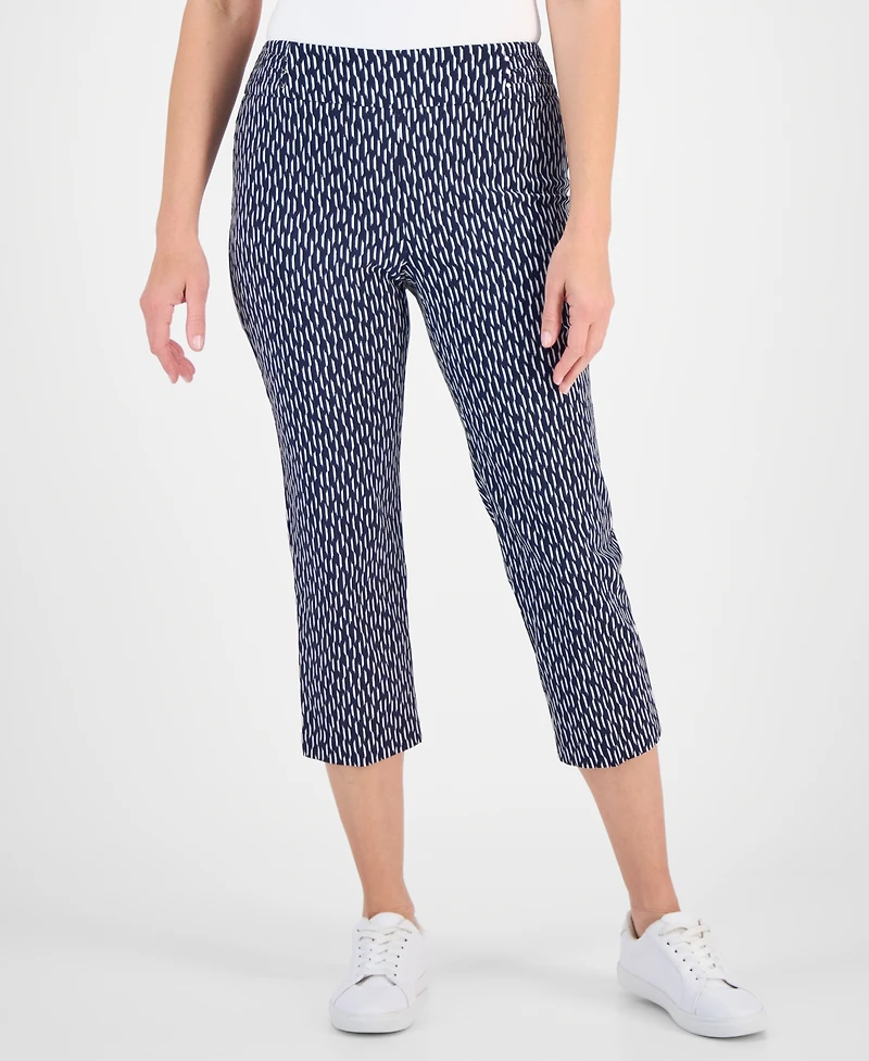 Jm Collection Women's Printed Pull-On Capri Pants, Macy's Exclusive
