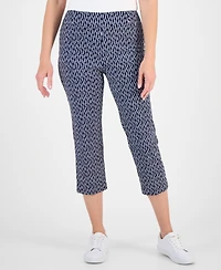Jm Collection Women's Printed Pull-On Capri Pants, Macy's Exclusive
