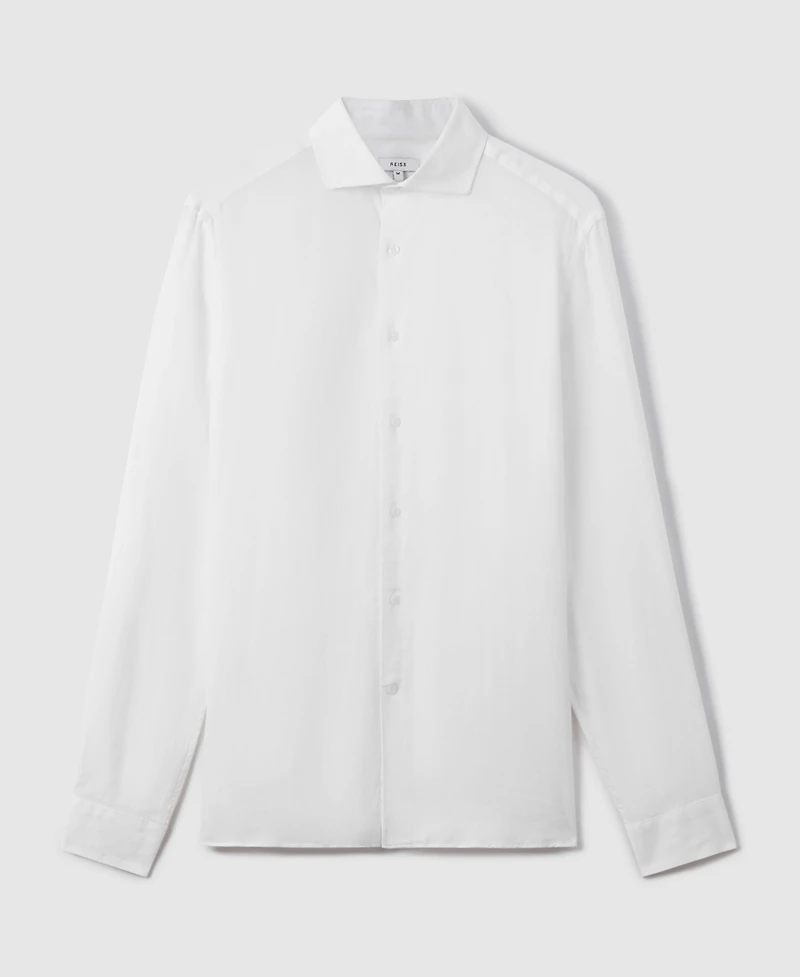 Reiss Men's Linen Button-Through Shirt