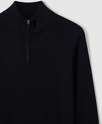 Reiss Men's Merino Wool Half-Zip Funnel Neck Sweater