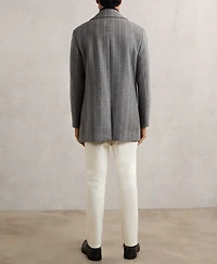 Reiss Men's Wool-Blend Chalk-Stripe Pea Coat