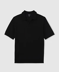 Reiss Men's Merino Wool Open Collar Polo Shirt