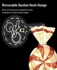 Puleo International 6' Pre-Lit Outdoor Peppermint Candy Pathway Stake Christmas Decor