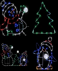 Puleo International 3.5' Snowman with Penguin Outdoor Christmas Decor