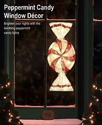 Puleo International 6' Pre-Lit Outdoor Peppermint Candy Pathway Stake Christmas Decor