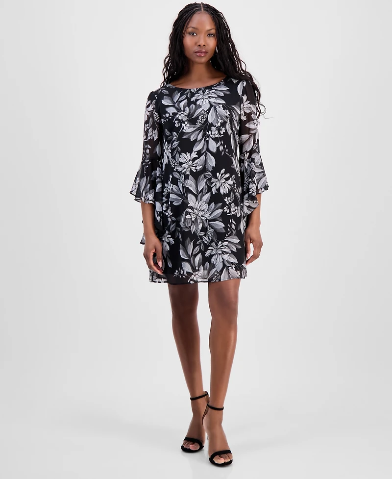 Connected Petite Chiffon Sheath Dress