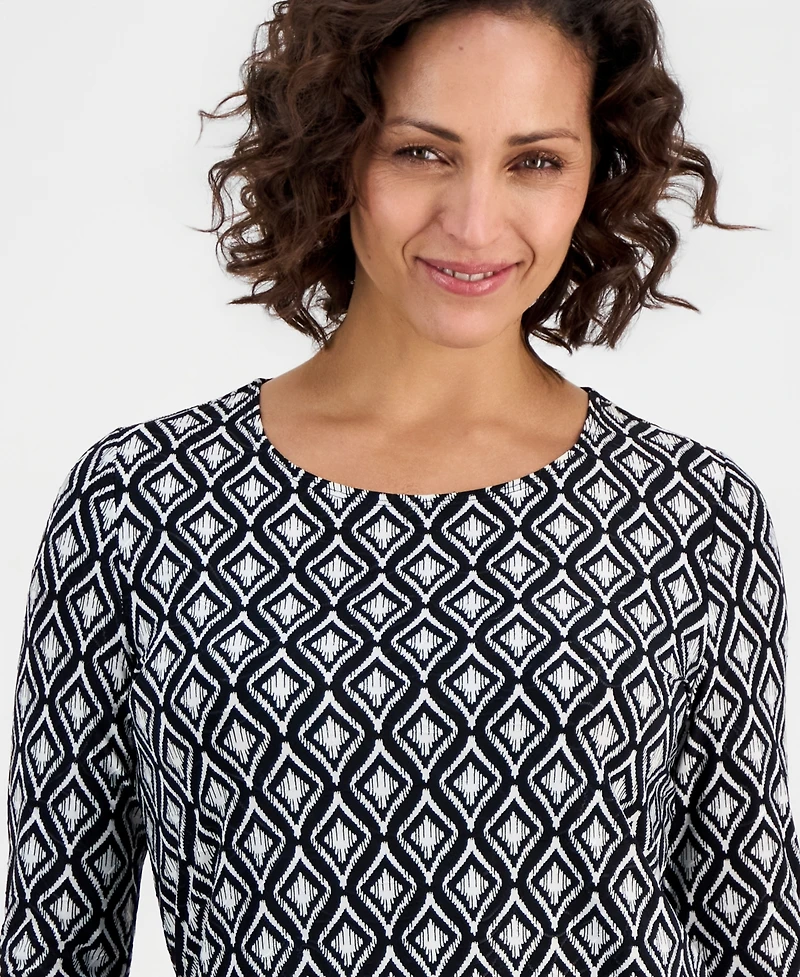 Jm Collection Petite Crewneck Top, Macy's Exclusive