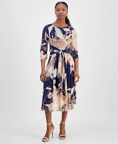 Robbie Bee Women's Tie-Front Midi Dress