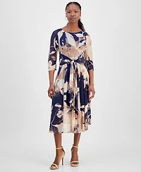 Robbie Bee Women's Tie-Front Midi Dress