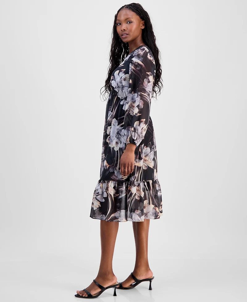 Robbie Bee Petite Chiffon Fit & Flare Dress