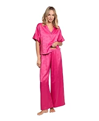 Linea Donatella Women's Sleepwear Hot Kiss Satin Pajama Set
