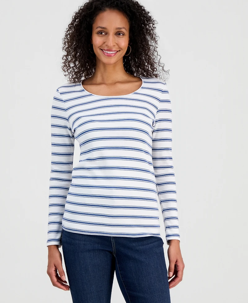 Style & Co Women's Scoop-Neck Long-Sleeve Top, Macy's Exclusive