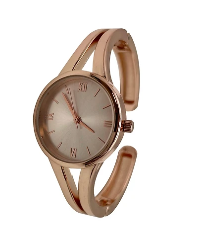 Olivia Pratt Minimalist Style Every Day Cuff Women Watch, Rose Gold