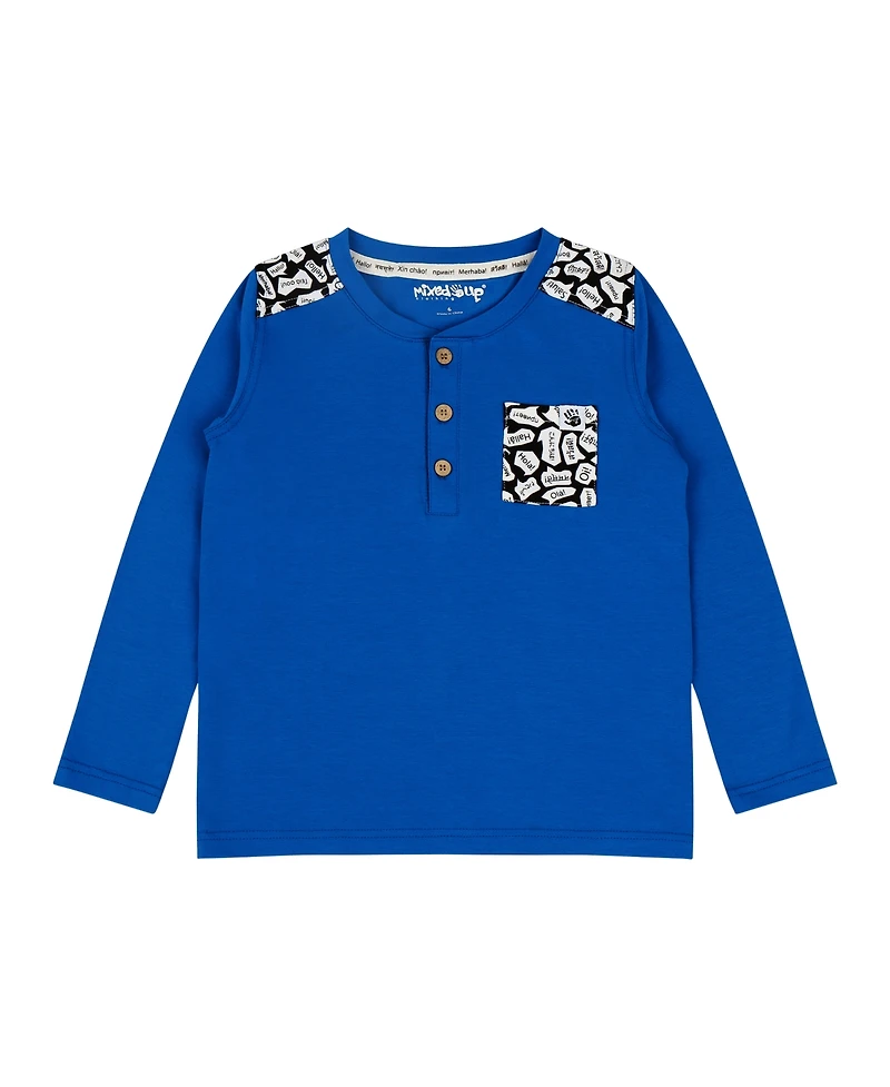 Mixed Up Clothing Toddler Boys Pocket Long-Sleeve Henley Shirt