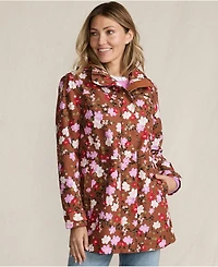 Lands' End Women's Squall Hooded Waterproof Print Raincoat