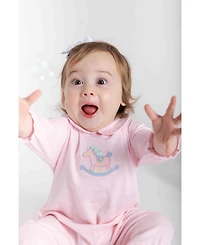 Florence Eiseman Baby Girls Stripe Knit Longall With Rocking Horse