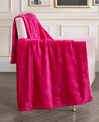 Juicy Couture Embossed Diagonal Logo Throw, 50"x70"