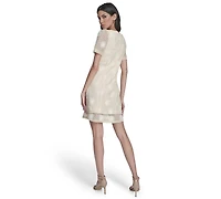 Vince Camuto Women's Novelty Square Neck Dress