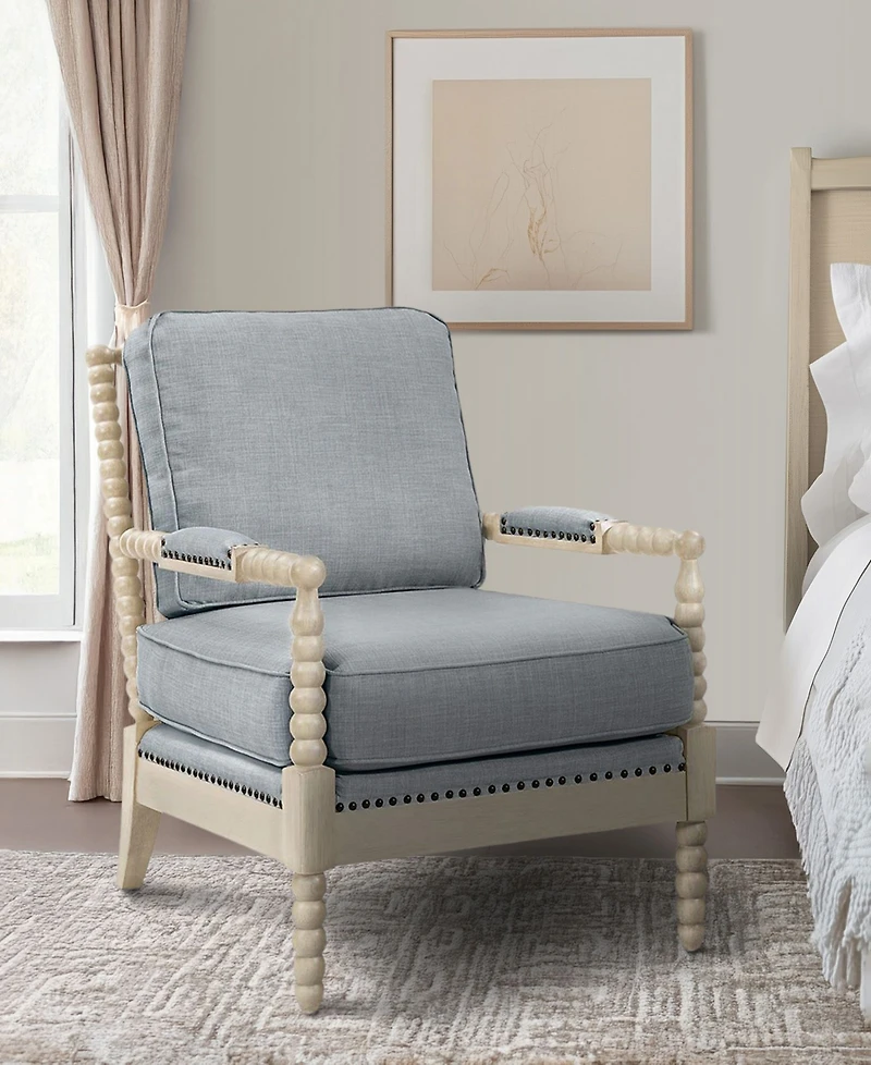 Madison Park 25.5" Solid Wood Frame Turned-wood legs Accent Armchair