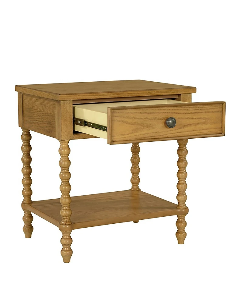Madison Park Signature 24" Solid Wood Frame Camel Oak Finish Nightstand