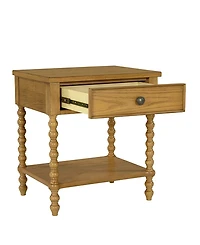Madison Park Signature 24" Solid Wood Frame Camel Oak Finish Nightstand
