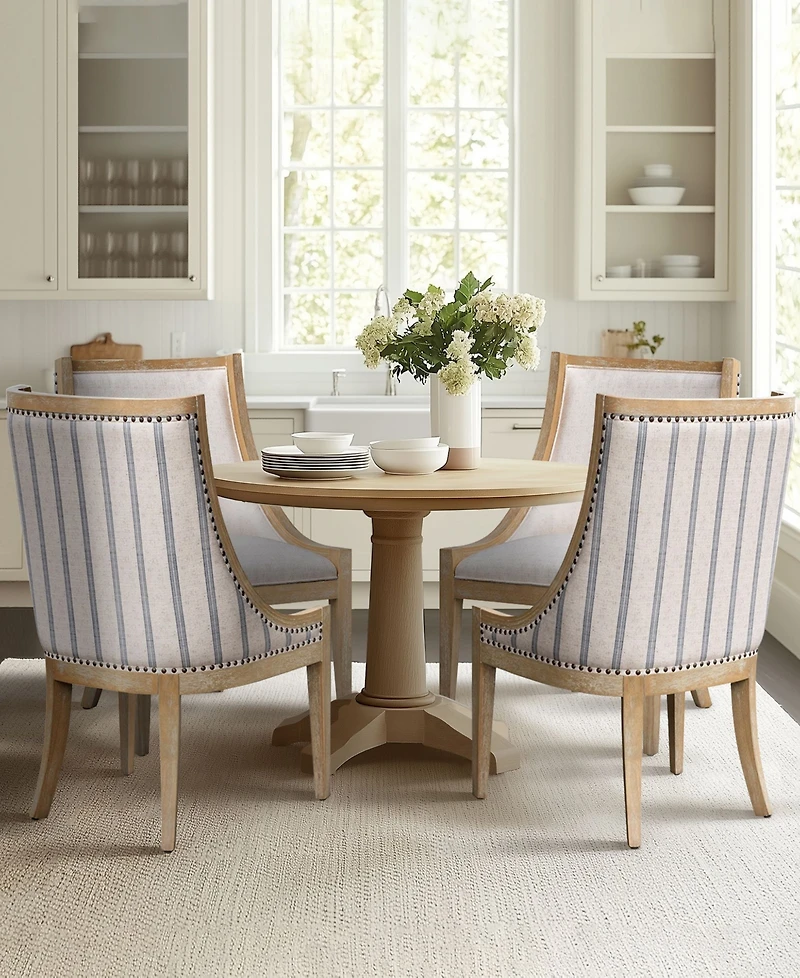 Martha Stewart Collection 24" Upholstery Brass Nailhead Trim Dining Chair