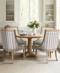 Martha Stewart Collection 24" Upholstery Brass Nailhead Trim Dining Chair