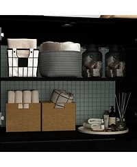 Homsee Bathroom Vanity with Marble Top, Bathroom Cabinet with 2 Doors & Drawer