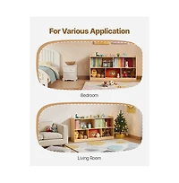 Slickblue 2-Tier Toy Storage Organizer with 5 Section Cubbies for Home