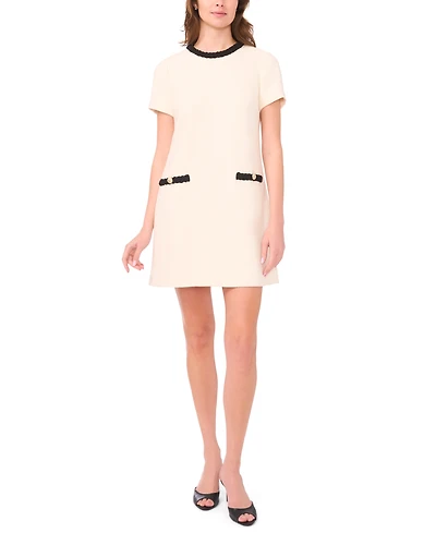 CeCe Women's Short-Sleeve Tweed Dress