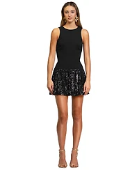 Rachel Roy Women's Lindy Sequin Scoop Neck Mini Dress