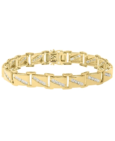 Effy Collection Men's Lab Grown Diamond (2-5/8 ct. t.w.) Bracelet in Gold over Silver