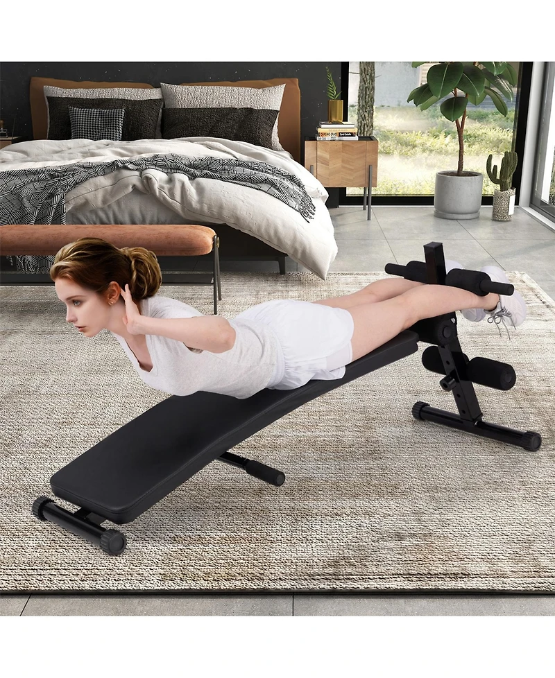 Sugift Adjustable Decline Sit Up Bench for Exercise for Home Gym