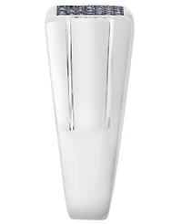 Effy Collection Men's White and Blue Diamond Ring (2/3 ct. t.w.) in Sterling Silver