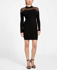 Guess Women's Embellished Sheer Panel Bodycon Dress